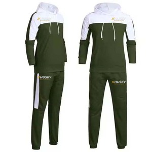 Pantalones Deportivos de Forro Polar con Capucha para Hombre, Estilo Husky, con Bloques de Color, Cierre con Cordón, Bolsillos Laterales, Estilo Casual, Ropa de Invierno 100% - Product Image 1