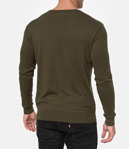 Sweat-shirt surdimensionné à col rond uni de haute qualité, en molleton de coton, avec logo personnalisé, pour homme, style streetwear - Product Image 4