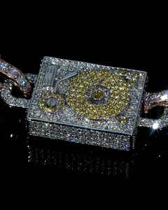 10K <b>Solid</b> White Gold VVS1 Lab Grown Diamond Jewelry Luxury Design Pink Enamel Baguette Diamond Name Cuban Chain <b>Necklace</b> - Product Image 5