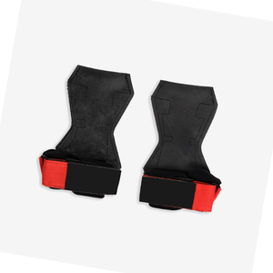 Poignées de main réglables en néoprène avec sangles droites pour exercices des doigts, pour entraînement physique, noires avec sangles rouges, haute qualité - Product Image 2