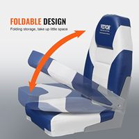 Lot de 2 sièges de bateau à dossier haut, chaise pliante avec rembourrage en éponge épaisse, charnière rabattable, pour pêche, modèle Captain, 21,85 pouces D0100HADW0U