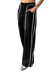 Pantalon cargo pour femme, 100% coton, à logo personnalisé, très élastique, coupe droite classique, style survêtement, jambe large, nouvelle collection automne, décontracté, offre ODM - Product Image 4