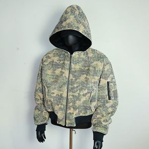 man clothing <b>Jacket</b> Customized Cotton Retro Double Zipper Warm Quilted Camouflage Winter Bomber <b>Jacket</b> with Hood <b>Men</b>’s <b>Jackets</b> - Product Image 3