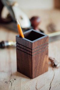 Natural Wood Stationery Holder Elegant Desk Pen Organizer For Workspace Decoration And Daily Use Functional - Product Image 5