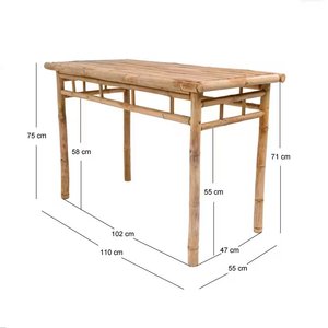 Eco Friendly <b>Bamboo</b> Dining <b>Table</b> Natural <b>Bamboo</b> <b>Table</b> Indoor Outdoor Furniture for Home Cafe Restaurant Wholesale - Product Image 6
