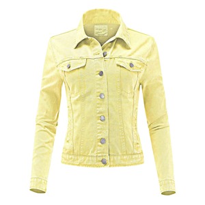 Veste en jean classique délavée orange rouille pour femme, style camionneur boutonnée, décontractée, vente en gros OEM, directement de l'usine - Product Image 5