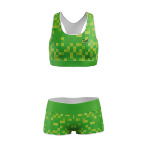 Conjunto Deportivo Sublimado OEM de 2 Piezas para Mujer, Sujetador Deportivo y Pantalones Cortos de Cintura Alta, Ropa Deportiva Transpirable - Product Image 4