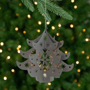 Décoration de Noël en métal en forme de flocon de neige, ornement décoratif pour arbre de Noël, mur, porte, fenêtre, cheminée - Product Image 2