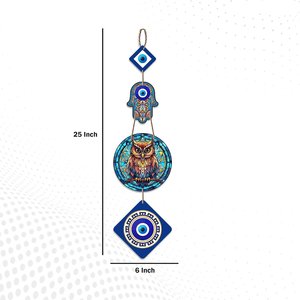 Escultura de Pared de Madera MDF con Forma de Búho Tradicional para Decoración del Hogar, Sala de Estar, Templo y Espacios Espirituales - Product Image 4