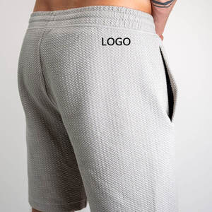 Men's Solid Color Knitted Bermuda Shorts High Waist Drawstring Casual Style Breathable Pockets Nylon/Acrylic High Quality - Product Image 6