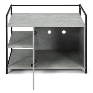 Lussuoso Tavolino da Salotto a 2 Livelli con Ripiano Portaoggetti, Lettiera per Gatti in Legno di Grande Capacità con Materiale PC, Spazio Interno Economico - Product Image 5