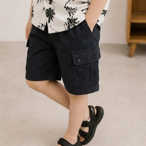 Chemise à manches courtes pour garçons coréens en tissu tissé lin et rayonne, vêtements pour enfants en gros - Product Image 4