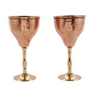 Gobelet à vin élégant en cuivre martelé, style vintage, pour mariage, dîner, bar et décoration de table - Product Image 1