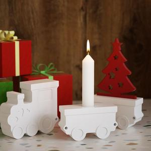 Locomotive Locomotive Box Candlestick Gypsum <b>Epoxy</b> <b>Resin</b> Silicone Mold - Product Image 2