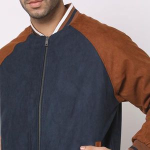 Chaqueta Varsity para Hombre, Cuello Alto, Cierre de Botones, Ropa de Invierno Informal, Tejido de Lana, Exterior Transpirable de Poliéster, 300g, Color Sólido - Product Image 3