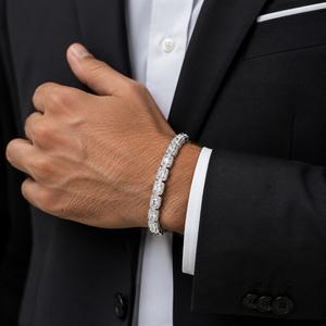 Bracelet à maillons en argent sterling 925 personnalisé Pragalbh Jewels, serti de moissanite, pour homme, bijoux de luxe hip-hop - Product Image 1