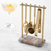 Ensemble de shakers à cocktails, ensemble d'accessoires de bar en marbre, kit de cocktails de luxe, ustensiles de bar en acier inoxydable, ensemble d'outils de barman en marbre