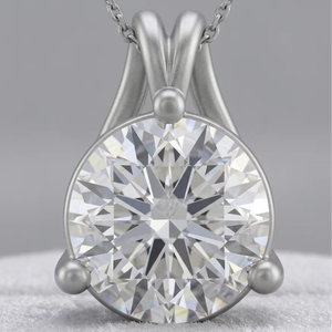 Collar con Colgante de Diamante Solitario Brillante de Platino Aniva, Certificado por IGI, 3.50g, 3 Puntas, Joyería Fina para Uso Diario, Regalo para Mujer - Product Image 1