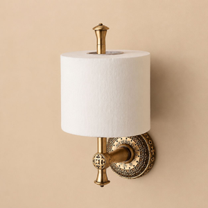 Porte-rouleau de papier toilette vertical en laiton de qualité supérieure, mural, décoratif de luxe, doré antique, pour salle de bain, accessoires de maison - Product Image 1