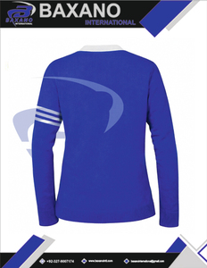 Suéter Cárdigan de la Hermandad Zeta Phi Beta, Tejido Azul Rey con Rayas Blancas y Logotipo Bordado ZPB, Ropa de Hermandad, Vida Griega - Product Image 5