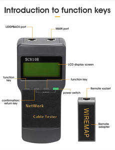 High Performance Portable Multifunction SC8108 <b>Network</b> Cable <b>Tester</b> LAN RJ45 Breakpoint Length Detection <b>Network</b> <b>Tester</b> - Product Image 2
