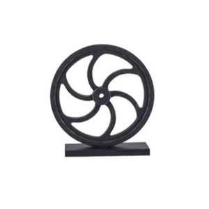 Escultura de Lujo en Metal Dorado con Hoja de Monstera y Figura de Filodendron, Centro de Mesa Moderno con Base Cúbica - Product Image 2