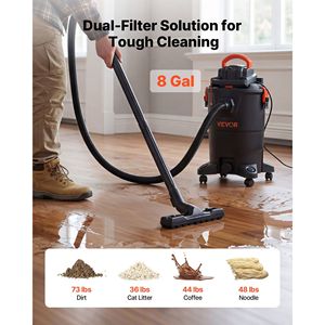 Aspiradora de taller portátil 3 en 1 de 11 galones, 4.5 HP de potencia máxima, para líquidos y sólidos, con doble filtro y soplador de 1350W de potencia de entrada - Product Image 6