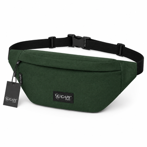 Green Canvas Waterproof Waist <b>Bag</b> Adjustable Strap Zipper Closure Unisex Outdoor Sport Lightweight Large Capacity <b>20L</b> Wholesale - Product Image 4