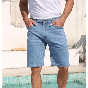 Pantalones Cortos de Mezclilla Vintage Y2K para Hombre al por Mayor, Lavado Claro, Pierna Recta, Cintura Media, Casuales de Verano, Tejido de Algodón Transpirable, OEM ODM - Product Image 3