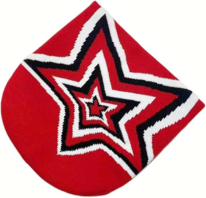 Gorro de Punto Premium con Diseño Geométrico de Estrella Roja, Unisex, Casual, para Invierno, para Uso en Exteriores, 56-58CM, Material Acrílico - Product Image 3