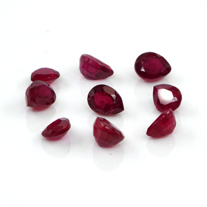 Rubis naturels de Bangkok, formes poire calibrées 3x4mm, pierres précieuses de rubis naturelles facettées en vrac pour la fabrication de bijoux, prêtes à l'emploi - Product Image 1