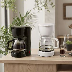 Cafetera de Goteo Automática Moderna de 5 Tazas con Sistema de Preparación Programable, Plástico Negro, Enchufe del Reino Unido, para Uso en Hoteles - Product Image 3