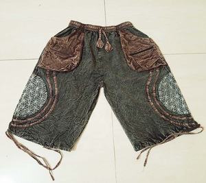 กางเกงขาสั้นผู้ชายผ้าฝ้ายสโตนวอชสไตล์ฮิปปี้โบฮีเมียน GC-AP-975 ขายส่งจากอินเดีย - Product Image 2