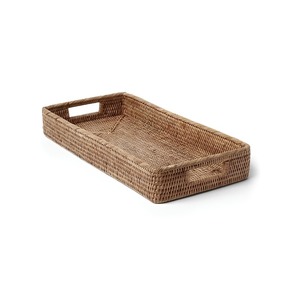 Plateau en rotin tressé à la main avec poignées / Plateau de service tissé à la main / Panier de rangement décoratif en gros - Product Image 3