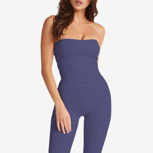 Top Deportivo Sexy sin Tirantes, Tejido, con Detalle de Orificios, para Yoga y Fitness de Bajo Impacto para Mujer - Product Image 4