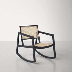 Silla Mecedora de Madera de Teca Sólida OEM Personalizada con Ratán Natural, Proveedor Mayorista Directo de Fábrica para Importadores Globales - Product Image 1