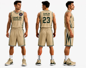 Tenues de basketball personnalisées par sublimation – Ensemble complet – Créez votre propre tenue d'équipe – Respirantes, légères et à séchage rapide - Product Image 1