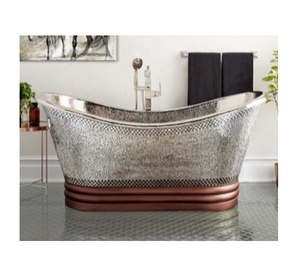 Venta al por mayor Royal Luxury cobre doble pared bañera hecha a mano nueva forma venta directa de fábrica material metálico - Product Image 1