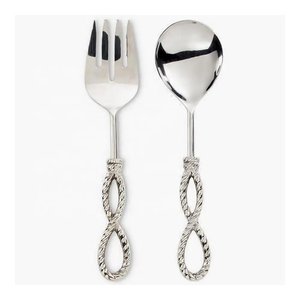 Affordable Price Metal Salad Server <b>Serving</b> <b>Spoon</b> & Fork Set With Bone Handle for Kitchenware Tabletop Salad Server Sets - Product Image 6