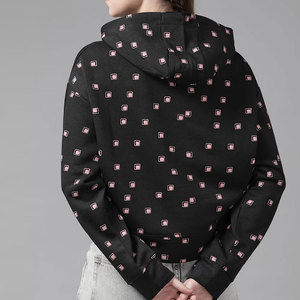Sudadera con Capucha Bordada, Sudadera con Capucha de Manga Larga, Mezcla de Algodón, Corte Holgado y Cómodo, Sudadera Lisa para Mujer - Product Image 3