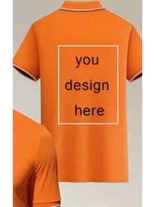 Men's Blue Polo Shirt Short Sleeve Knitted Solid Color Back Design Casual Style - Product Image 6