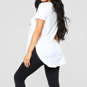 T-shirt uni à manches courtes pour femme, vente en gros, personnalisable, haute qualité, collection 2026, best-sellers - Product Image 3