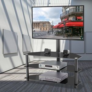 Mobile TV a 3 Ripiani Personalizzato per Soggiorno, Altezza Regolabile e Girevole, per Uso Domestico e Alberghiero - Product Image 2