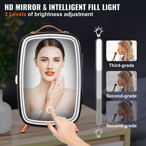 Mini 6L luce LED HD specchio AC DC Skincare frigo nero piccolo frigorifero per camera da letto Desktop-deposito cosmetico per la bellezza del viso - Product Image 2