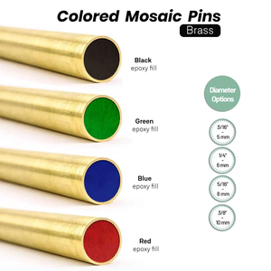 Couteau à lame fixe de qualité industrielle en laiton et cuivre, mosaïque colorée, pointe tombante, remplissage en résine, OEM, noir, vert, bleu, rouge, 3/16-3/8 - Product Image 4