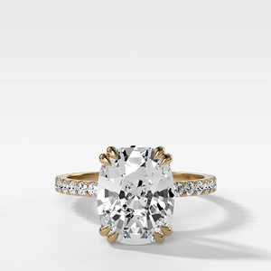 Cushion Cut Lab Grown Diamond Engagement Ring 14K 18K <b>Solid</b> Gold Custom 5 Carat Double Prong Solitaire Factory Price Wholesale - Product Image 1