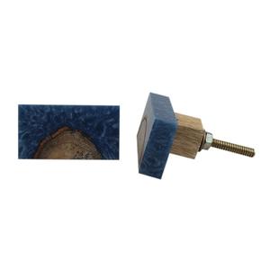 HASAN CRAFT HC-0001 Pomo de Puerta de Resina Hecho a Mano con Base de Madera Azul, Forma Irregular, Artesanía de Fundición para Gabinetes y Cajones del Hogar - Product Image 1