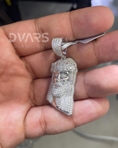 Colgante de Lujo Personalizado con Rostro de Jesús, Chapado en Oro, con Moissanita y Plata 925, Joyería Religiosa Hip Hop para Raperos, Regalos Cristianos - Product Image 5