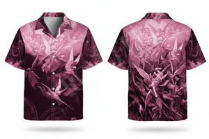 Camisas de Vestir Transpirables para Hombre, Estilo Urbano, Diseño Artístico Personalizado con Estampado de Alas de Ángel, Manga Corta, a la Moda, Elegantes, Venta al por Mayor - Product Image 5