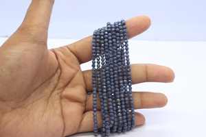 Perles rondes facettées en saphir bleu véritable, 3 à 3,5 mm, perles rondes en saphir naturel, perles rondes en saphir bleu pour la création de bijoux - Product Image 6